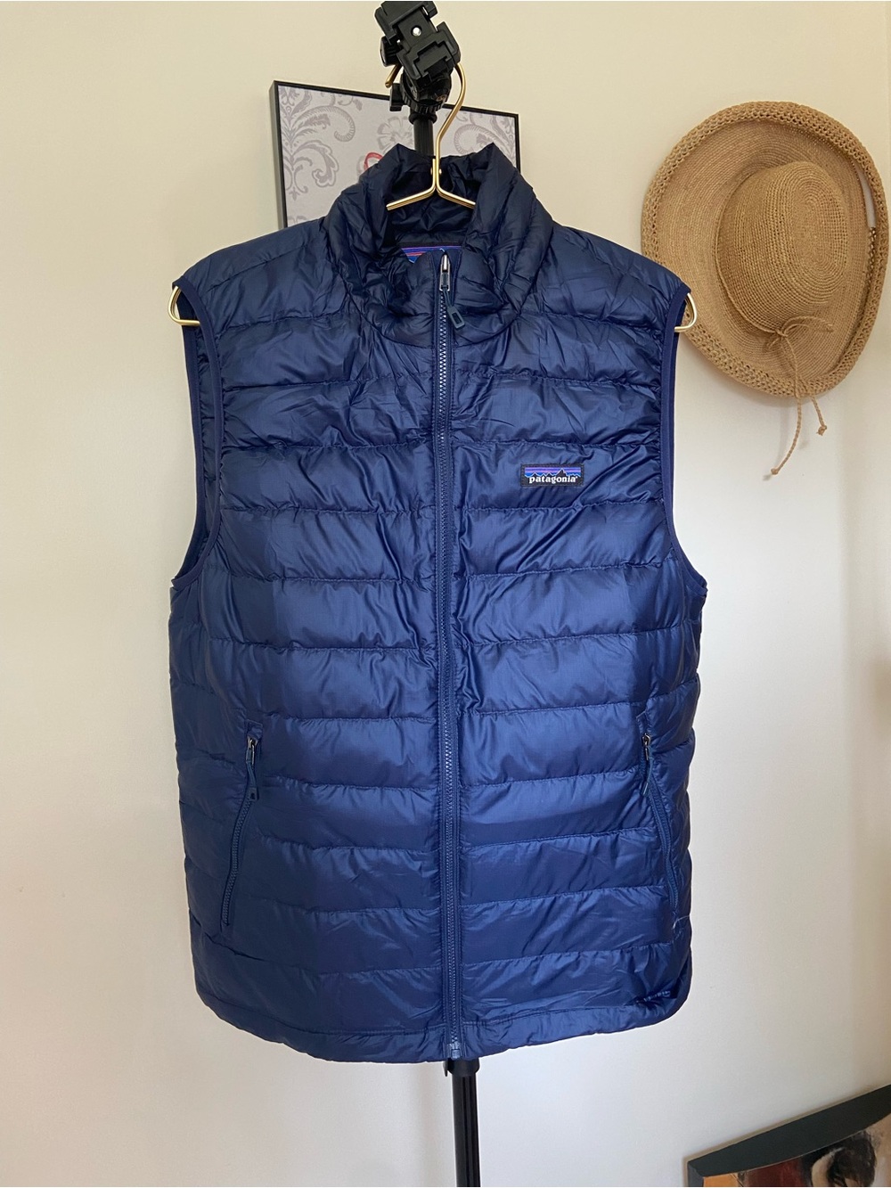 Patagonia Men's  Down Dark Blue Quilted Puffer Vest